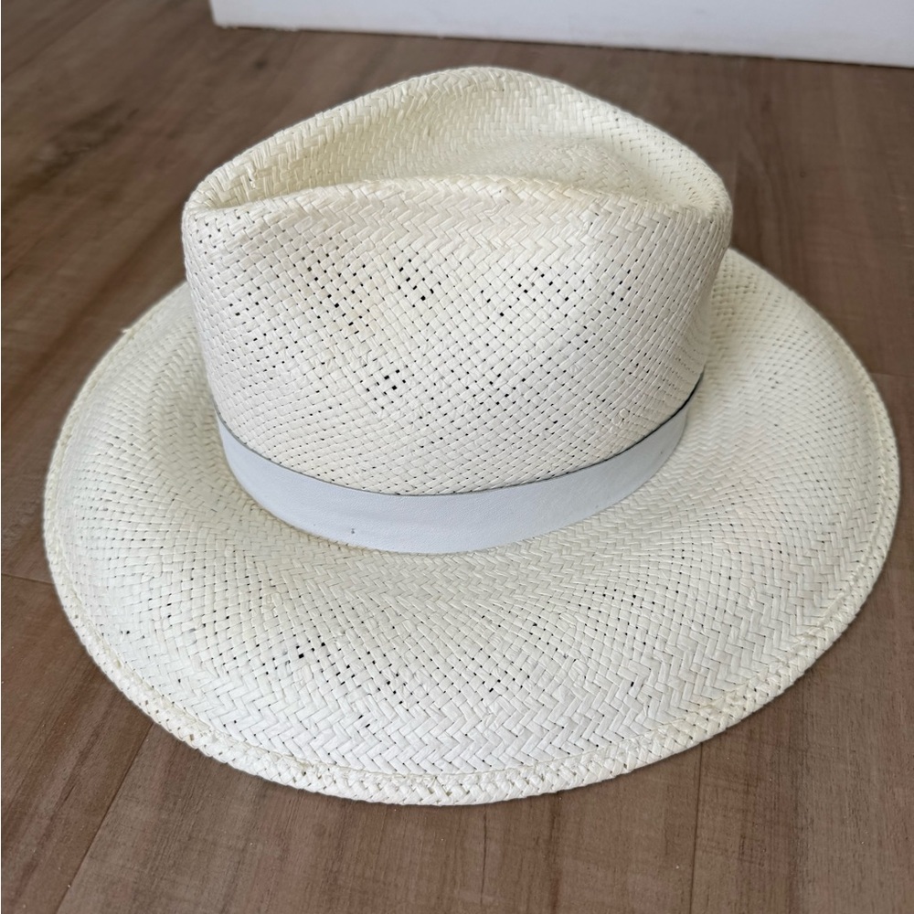 Janessa Leone Hamilton Cream Straw Hat in Bleach